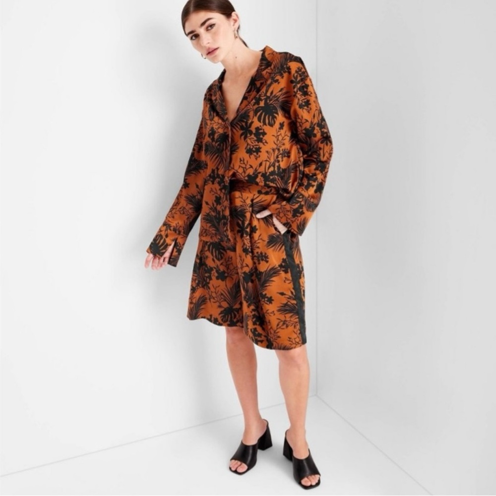 🌴SALE LIM ED SATIN TROPICAL 2PC SET - Picture 4 of 13